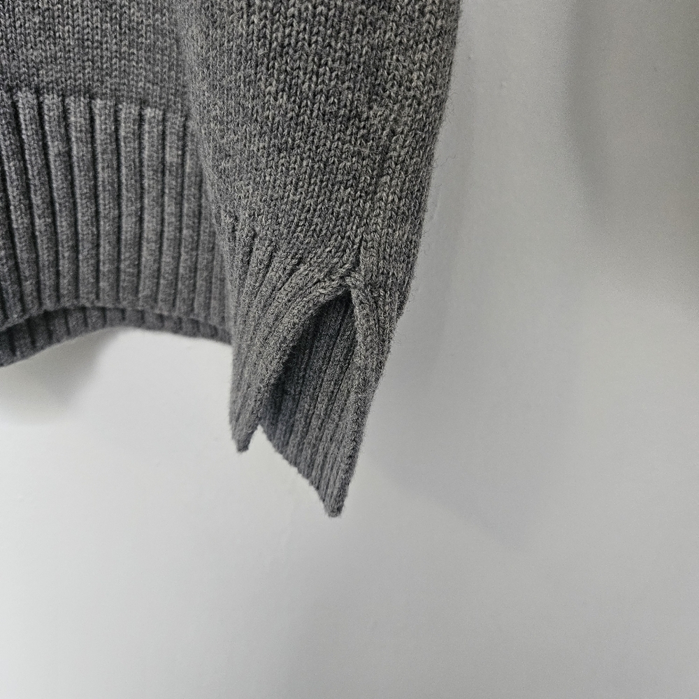 Marine LayerTwo-Tone Gray Women's Sz S Oversized Boxy Merino Wool Blend Sweater - Picture 5 of 14